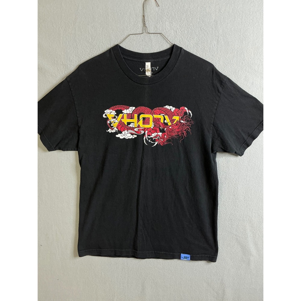 ALOHA Tee Shirt Men's Large Dragon Graphic T-Shirt Short Sleeve Crew Neck